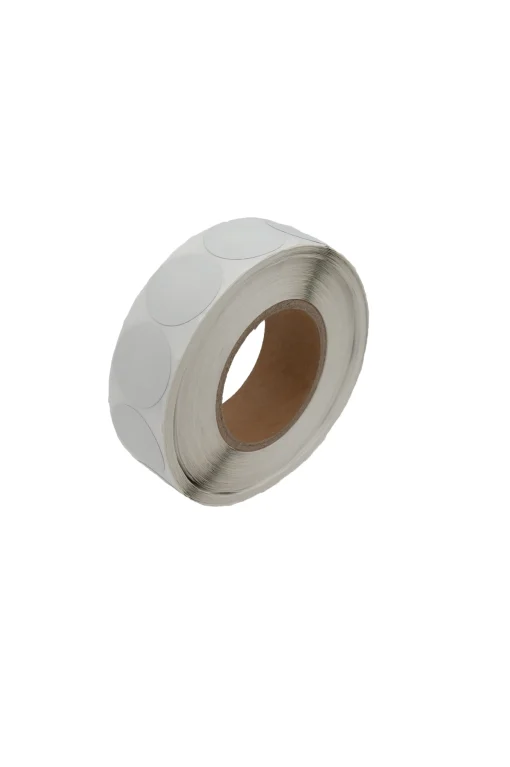لیبل دزدگیر دایره ای سفید قطر 4 سانتی متر (بسته 1000 عددی)